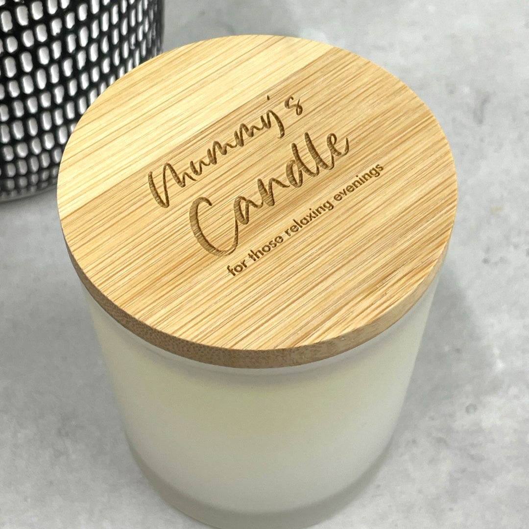 Vanilla Scented Candle with Engraved Wooden Lid