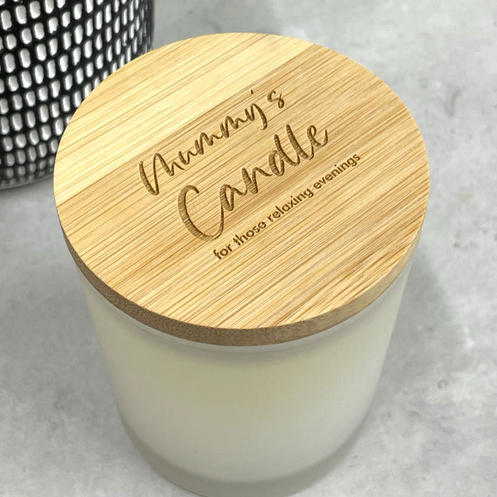 Vanilla Scented Candle with Engraved Wooden Lid