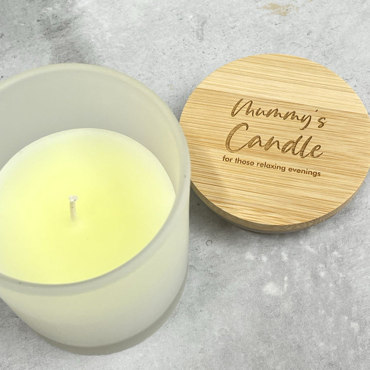 Vanilla Scented Candle with Engraved Wooden Lid