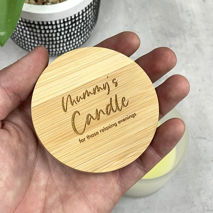 Vanilla Scented Candle with Engraved Wooden Lid