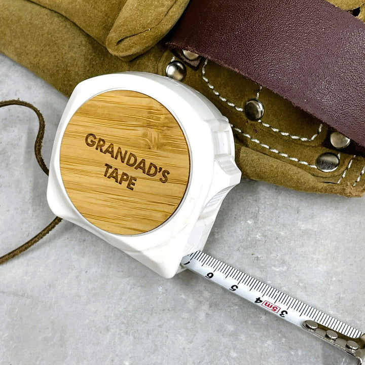 Personalised White Wooden Tape Measure