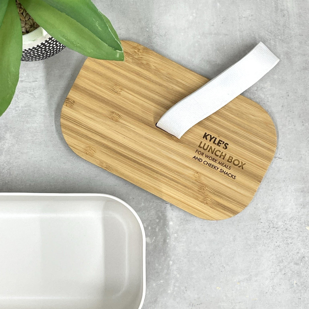 Wooden Lid Personalised Lunch Box