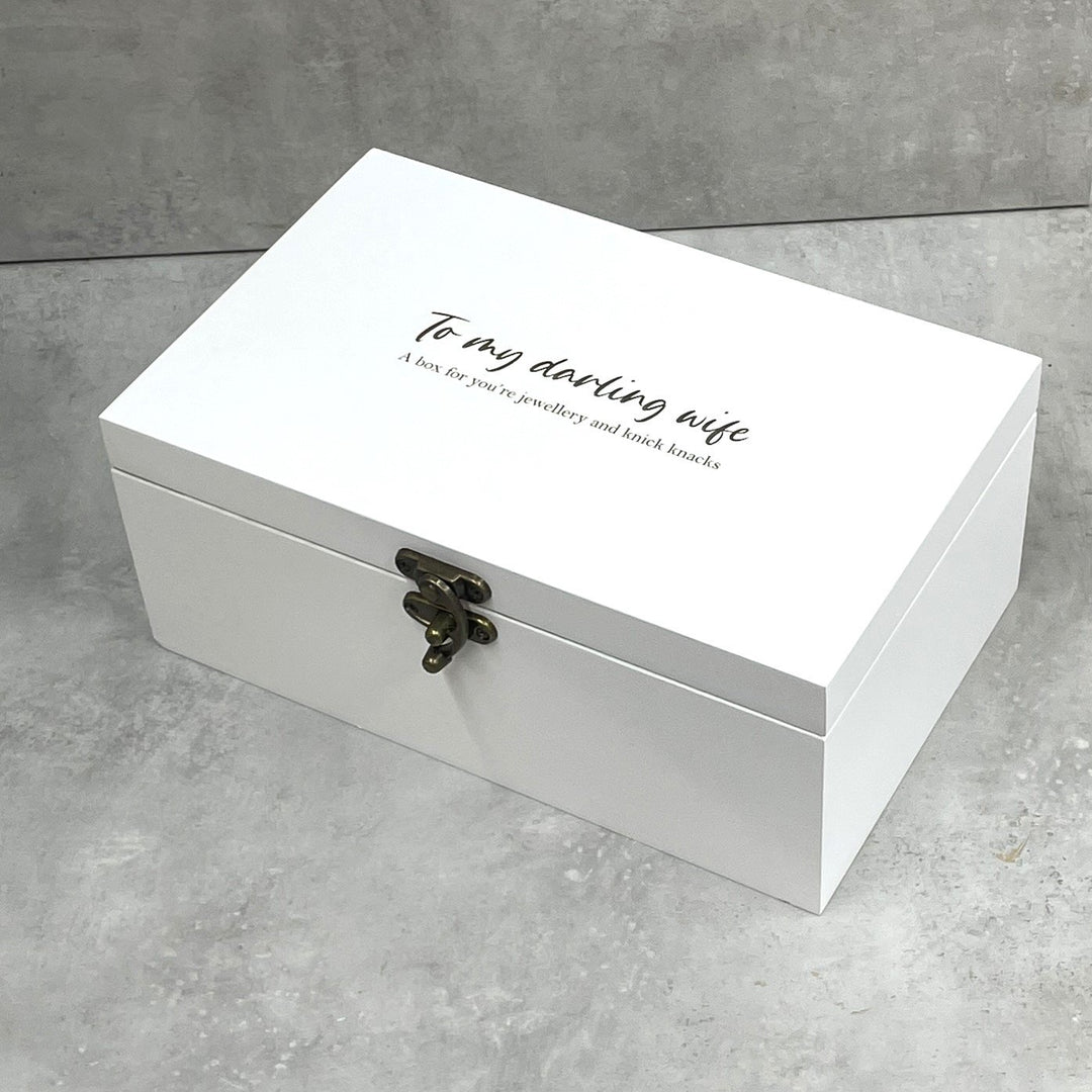 White Wooden Jewellery Box