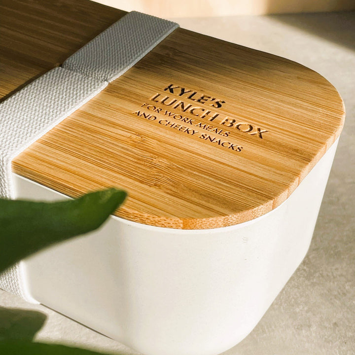 Wooden Lid Personalised Lunch Box