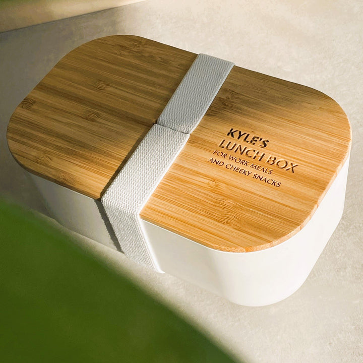 Wooden Lid Personalised Lunch Box