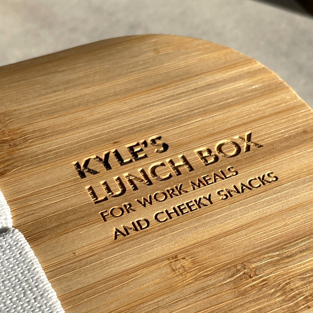 Wooden Lid Personalised Lunch Box
