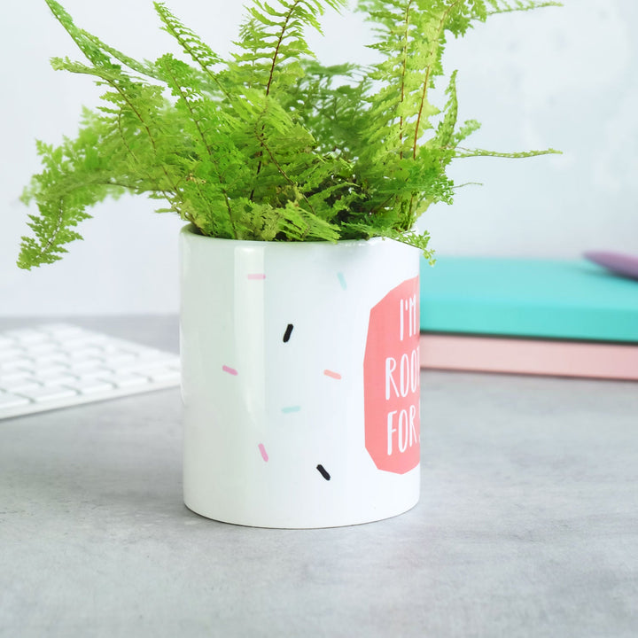 I'm Rooting For You Ceramic Plant Pot