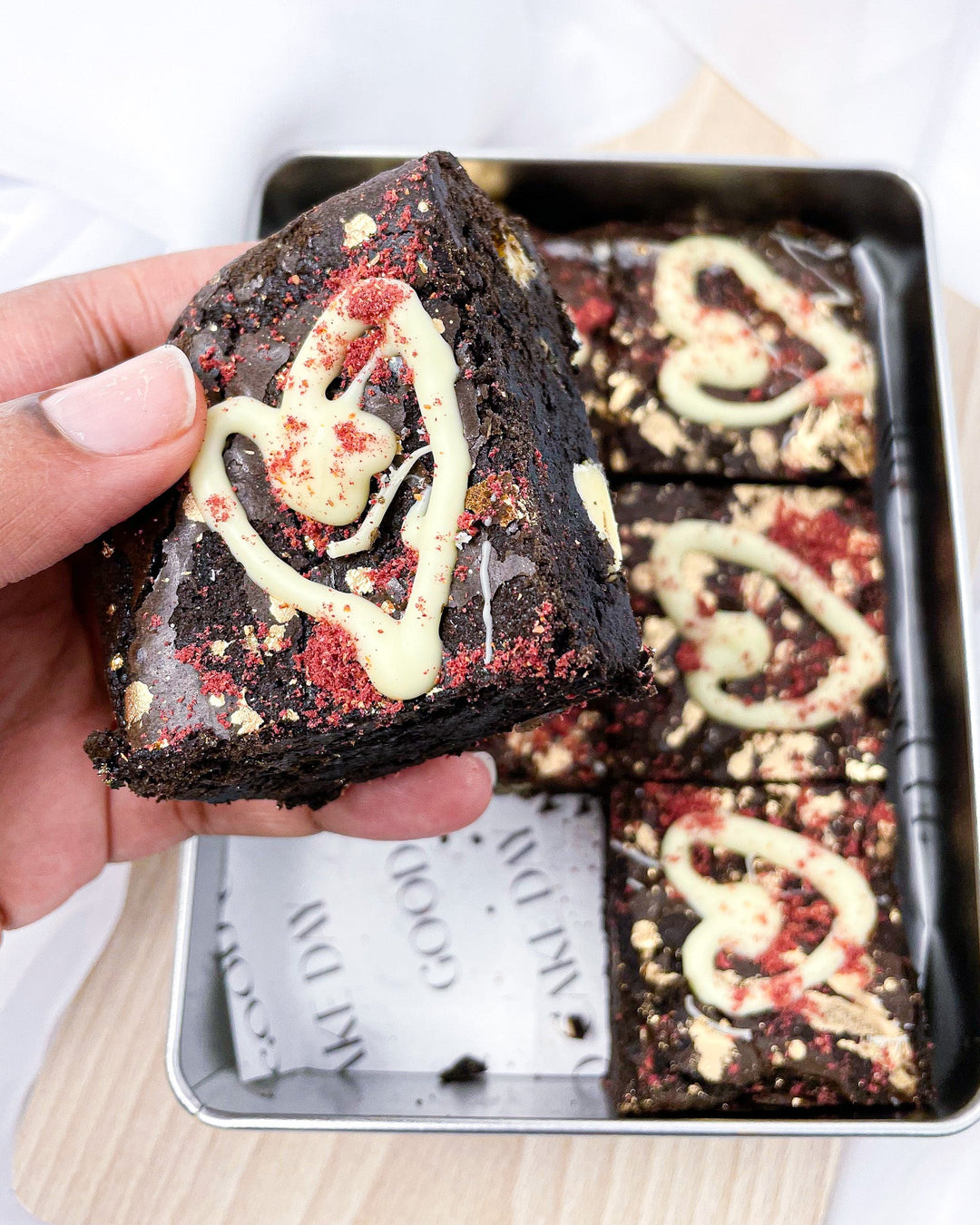 Glamorous Love Heart Brownies