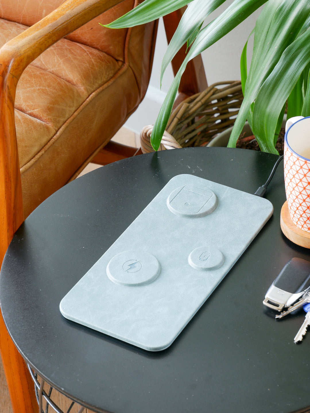 3 IN 1 PU Leather Wireless Charging Station