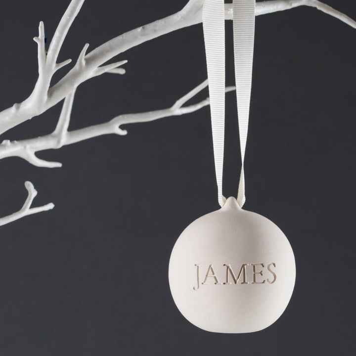 Engraved Ceramic Christmas Bauble