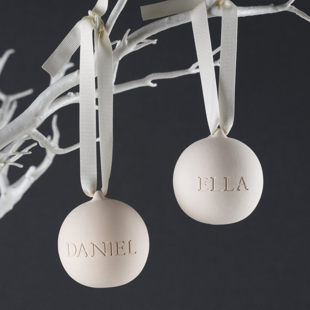 Engraved Ceramic Christmas Bauble