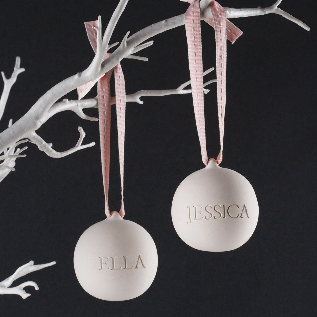 Engraved Ceramic Christmas Bauble