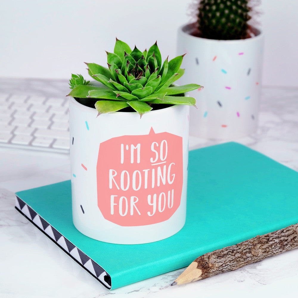 I'm Rooting For You Ceramic Plant Pot