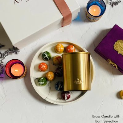 Candle & Barfi Bites Box