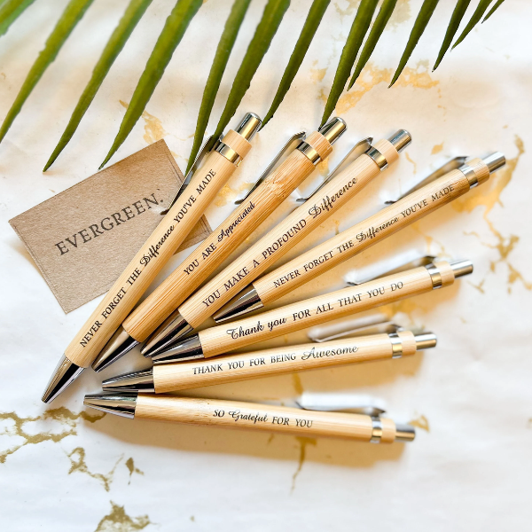 Positive Vibes Bamboo Pens