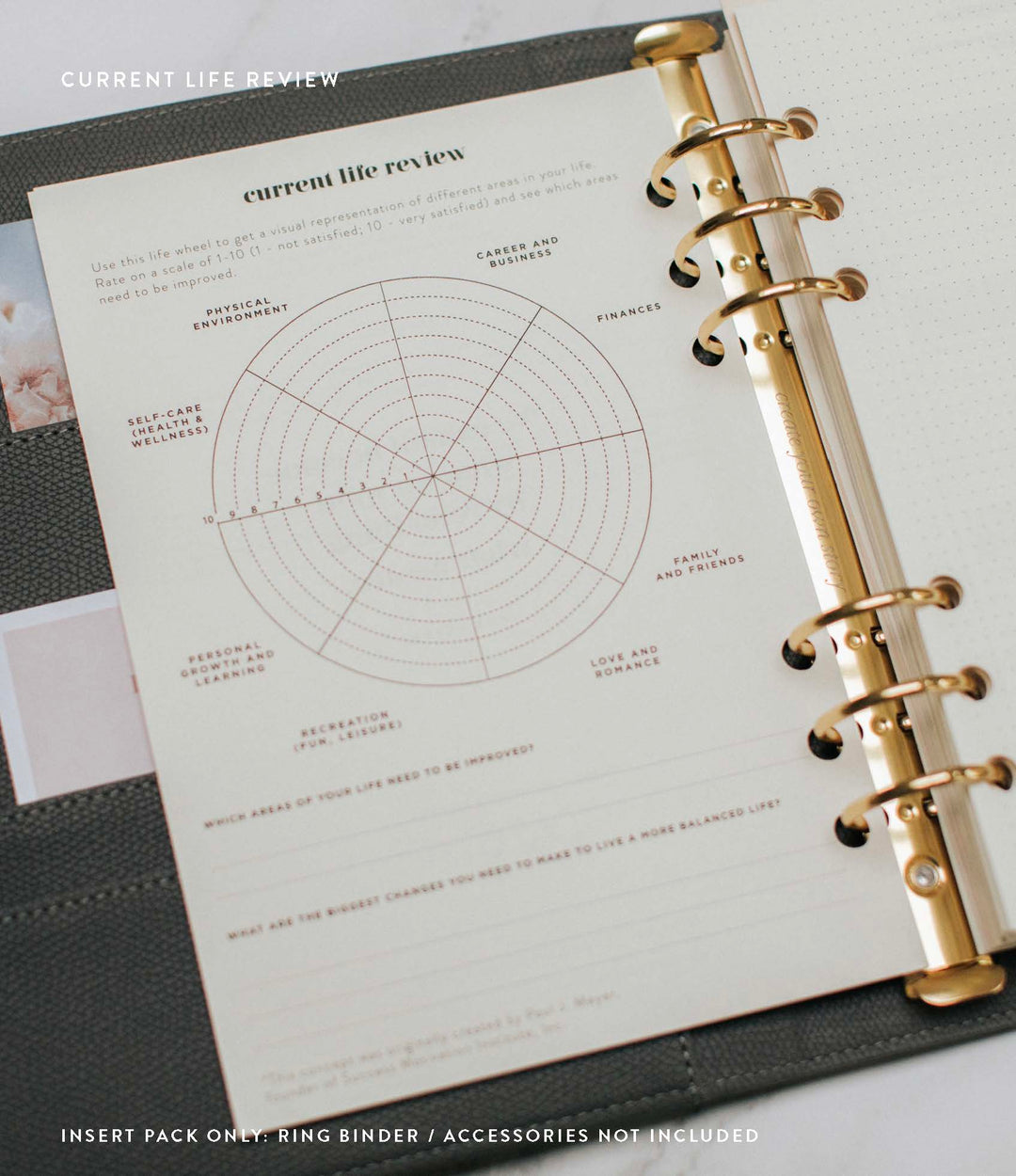 Undated Lifestyle Weekly Planner Insert Pack