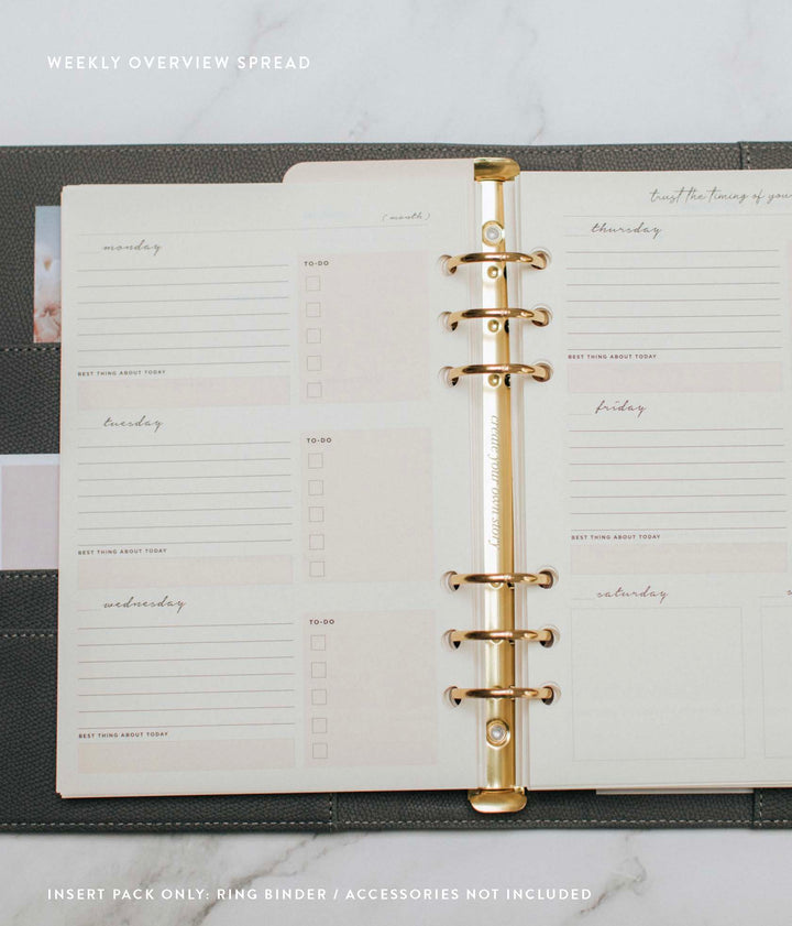 Undated Lifestyle Weekly Planner Insert Pack