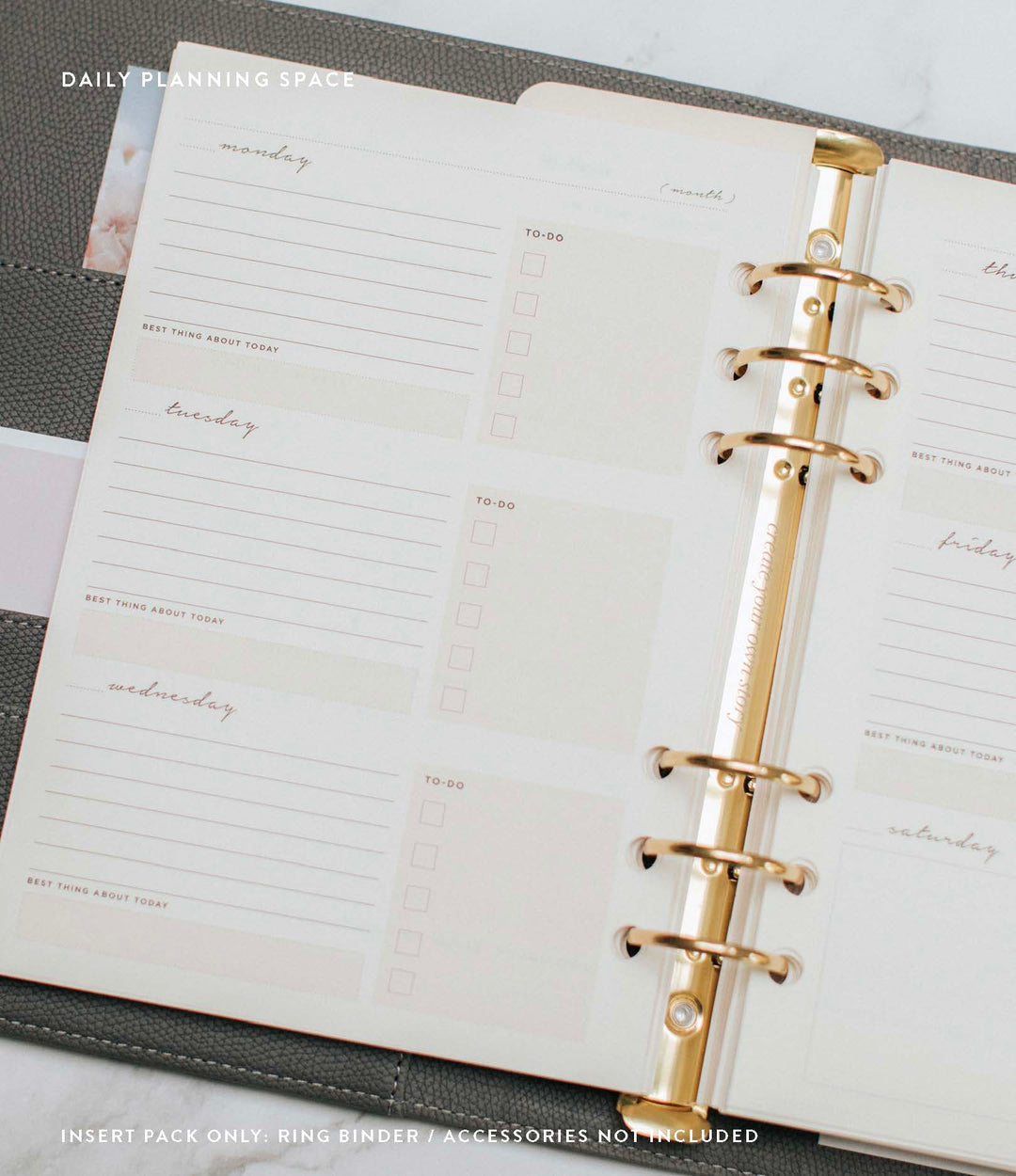 Undated Lifestyle Weekly Planner Insert Pack