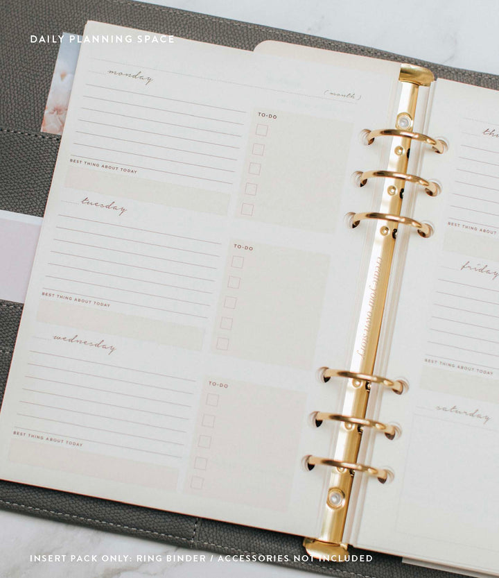 Undated Lifestyle Weekly Planner Insert Pack