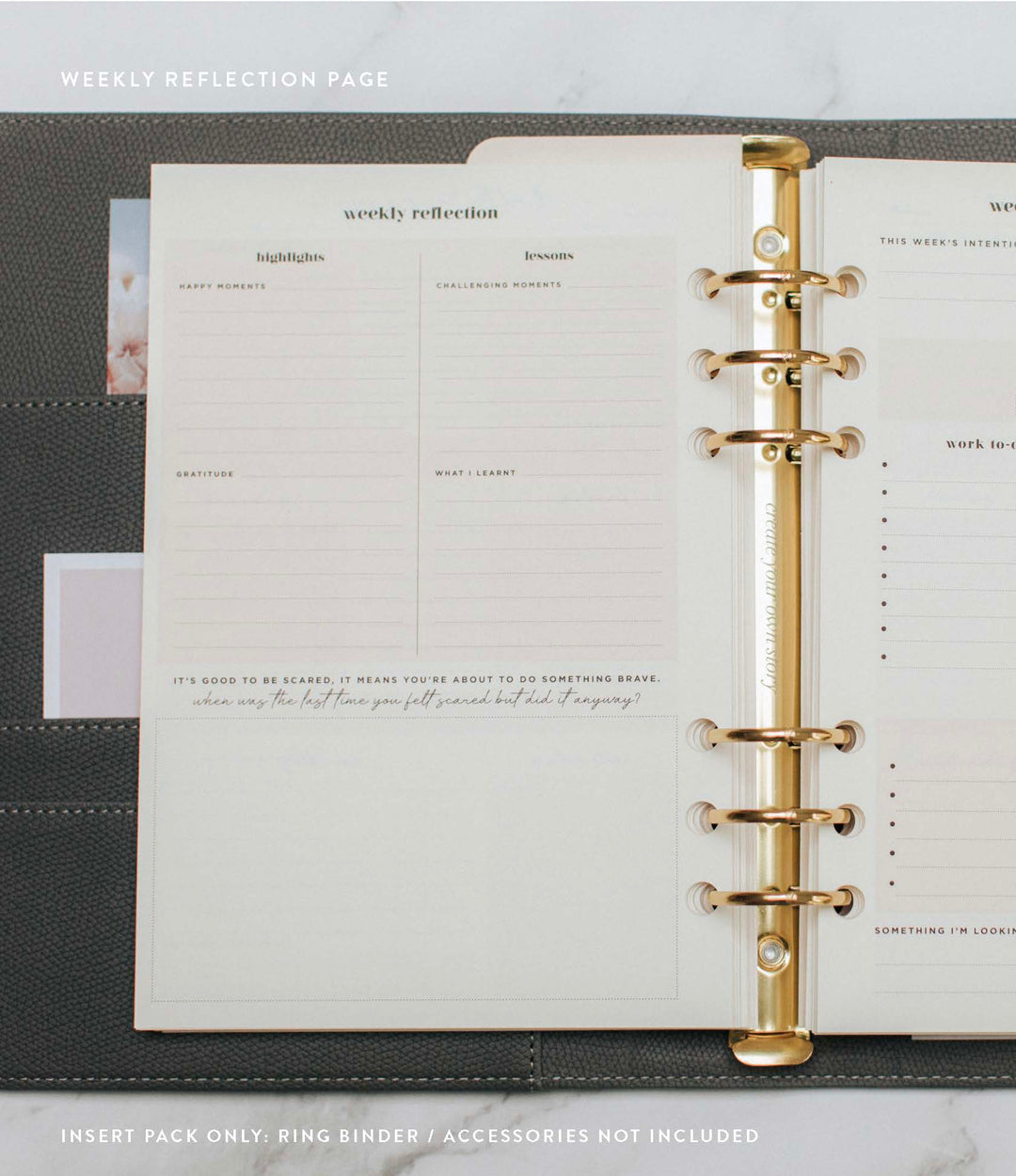 Undated Lifestyle Weekly Planner Insert Pack