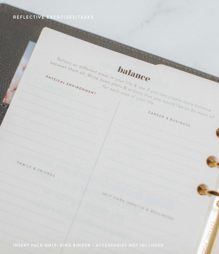 Undated Lifestyle Weekly Planner Insert Pack
