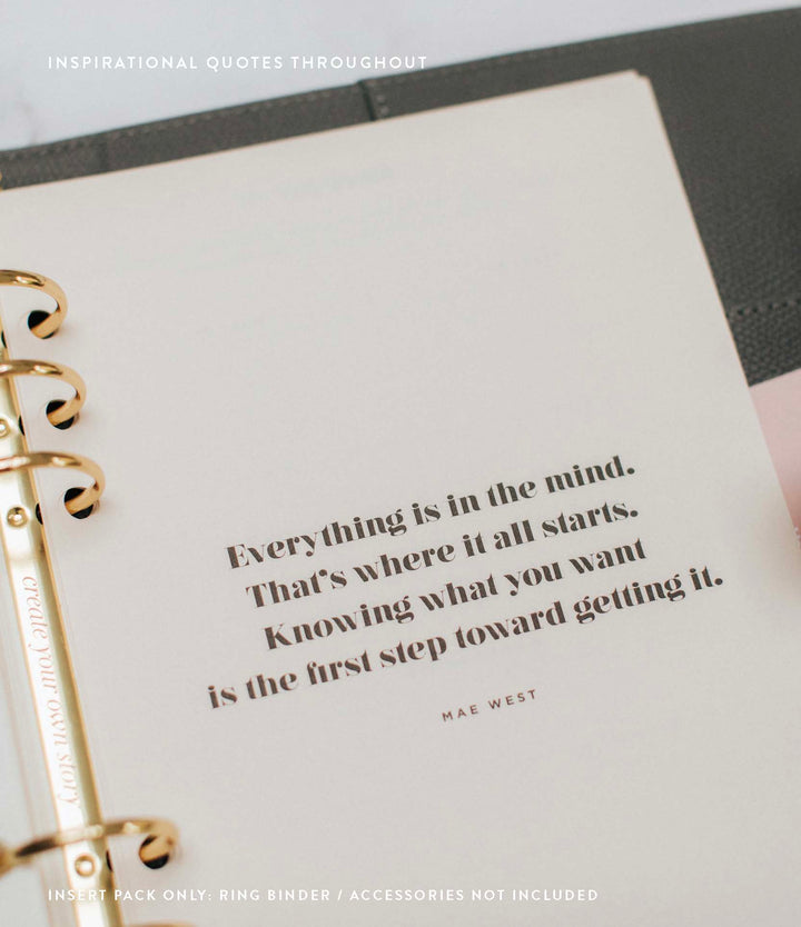Undated Lifestyle Weekly Planner Insert Pack