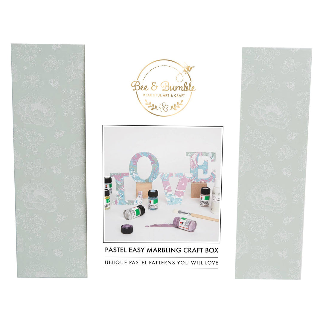 Bee & Bumble Easy Marbling Paint Kit - Pastel, Use On A Variety Of Mediums To Create Marbling Effect, Simply Apply A Few Drops To Water, Create A Pattern And Dip, Mix Colours For Exciting Effect