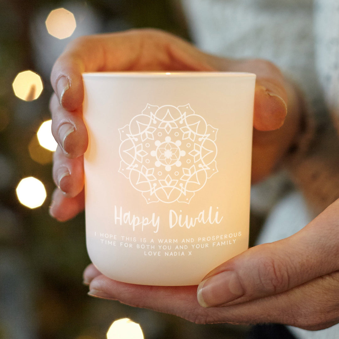 Diwali Tea Light with Candles Personalised Gift