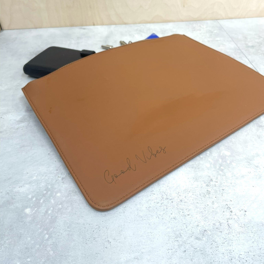 Personalised Leather Clutch Bag