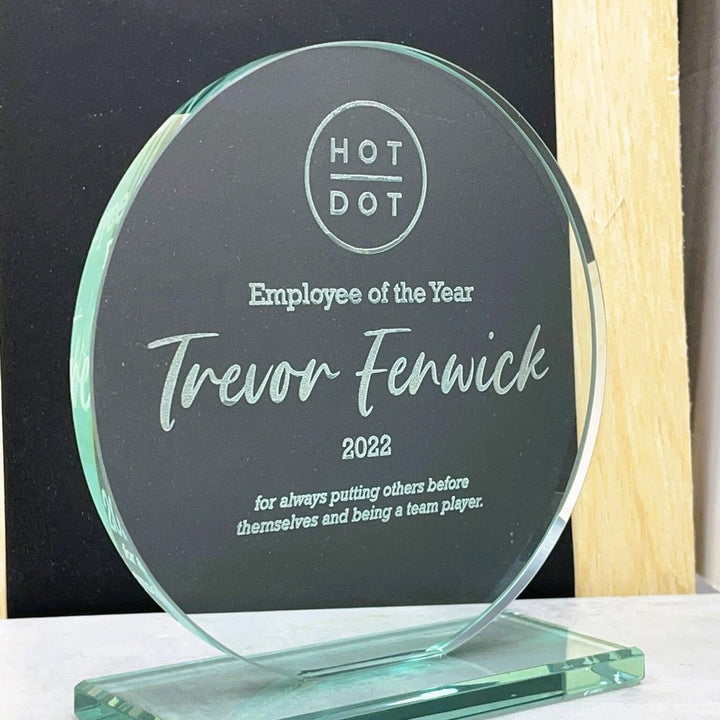Personalised Round Glass Award / Trophy (Copy)