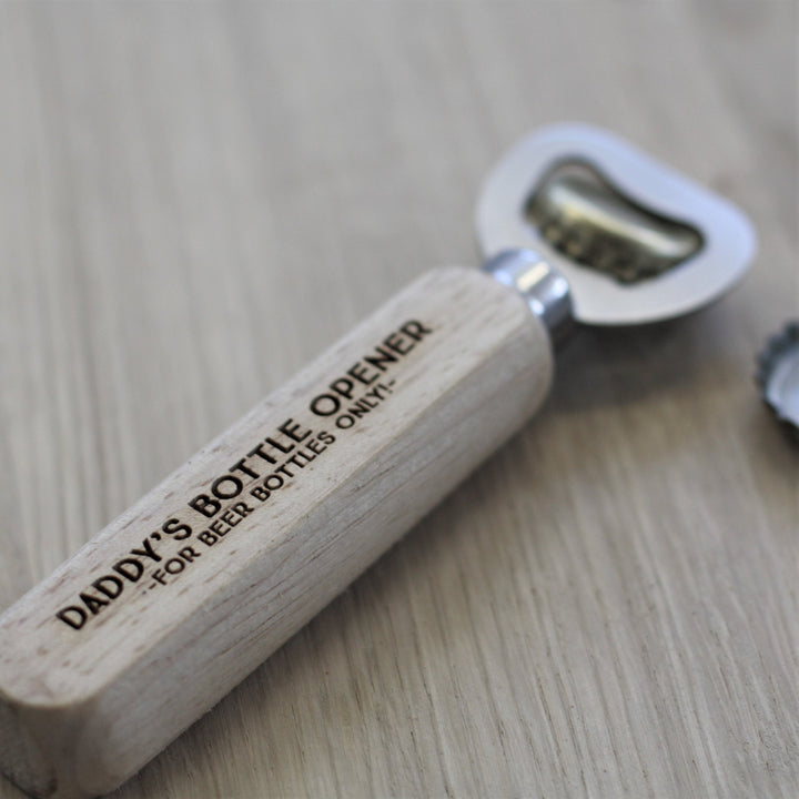 Rustic Wooden Bottle Opener - Personalised Gift for Dad