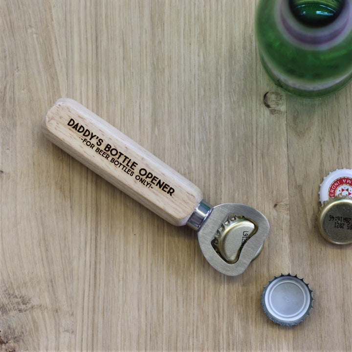 Rustic Wooden Bottle Opener - Personalised Gift for Dad