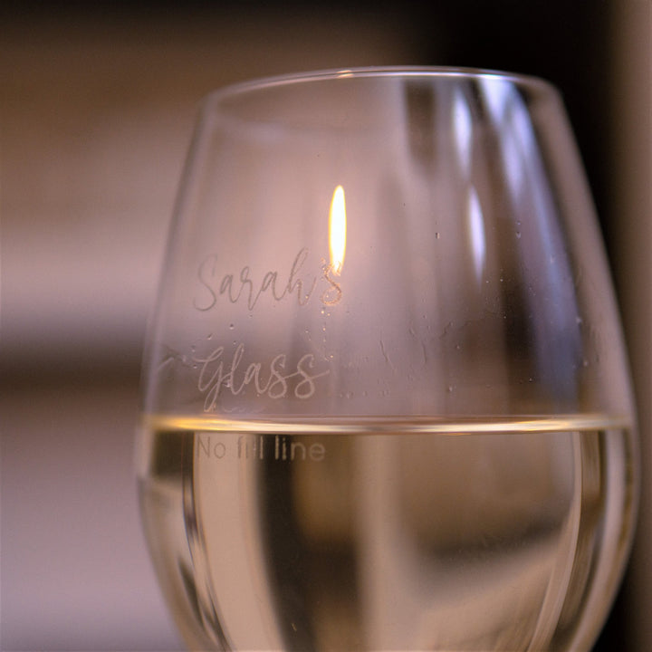 Engraved Wine Glass - Personalised Gift for Her