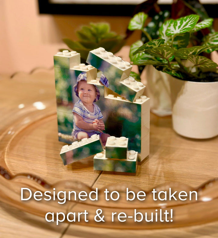 Large Landscape 4 Photo Collage Block - Personalised LEGO® Bricks Puzzle