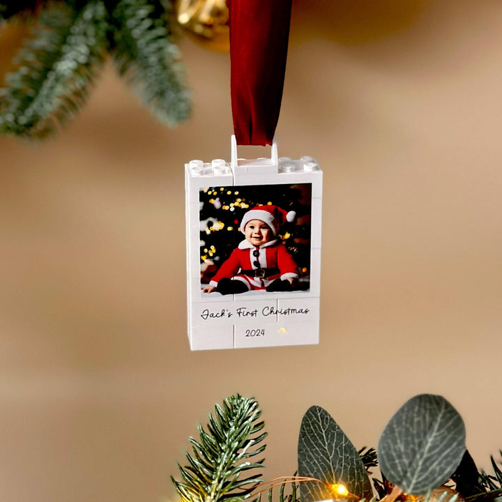 Personalised LEGO® Brick Polaroid Style Photo Block Bauble