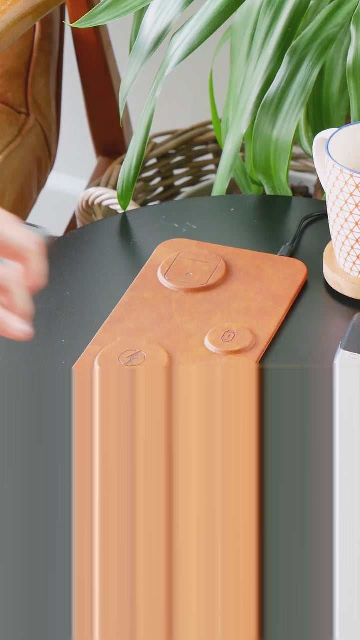 3 IN 1 PU Leather Wireless Charging Station