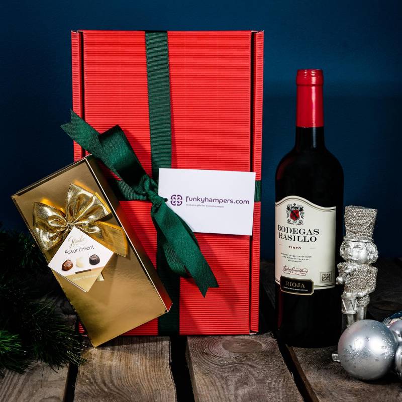 Festive Red Wine & Belgian Chocolate Gift Set